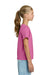 Gildan 3000B Youth Short Sleeve Crewneck T-Shirt Azalea Pink Model Side