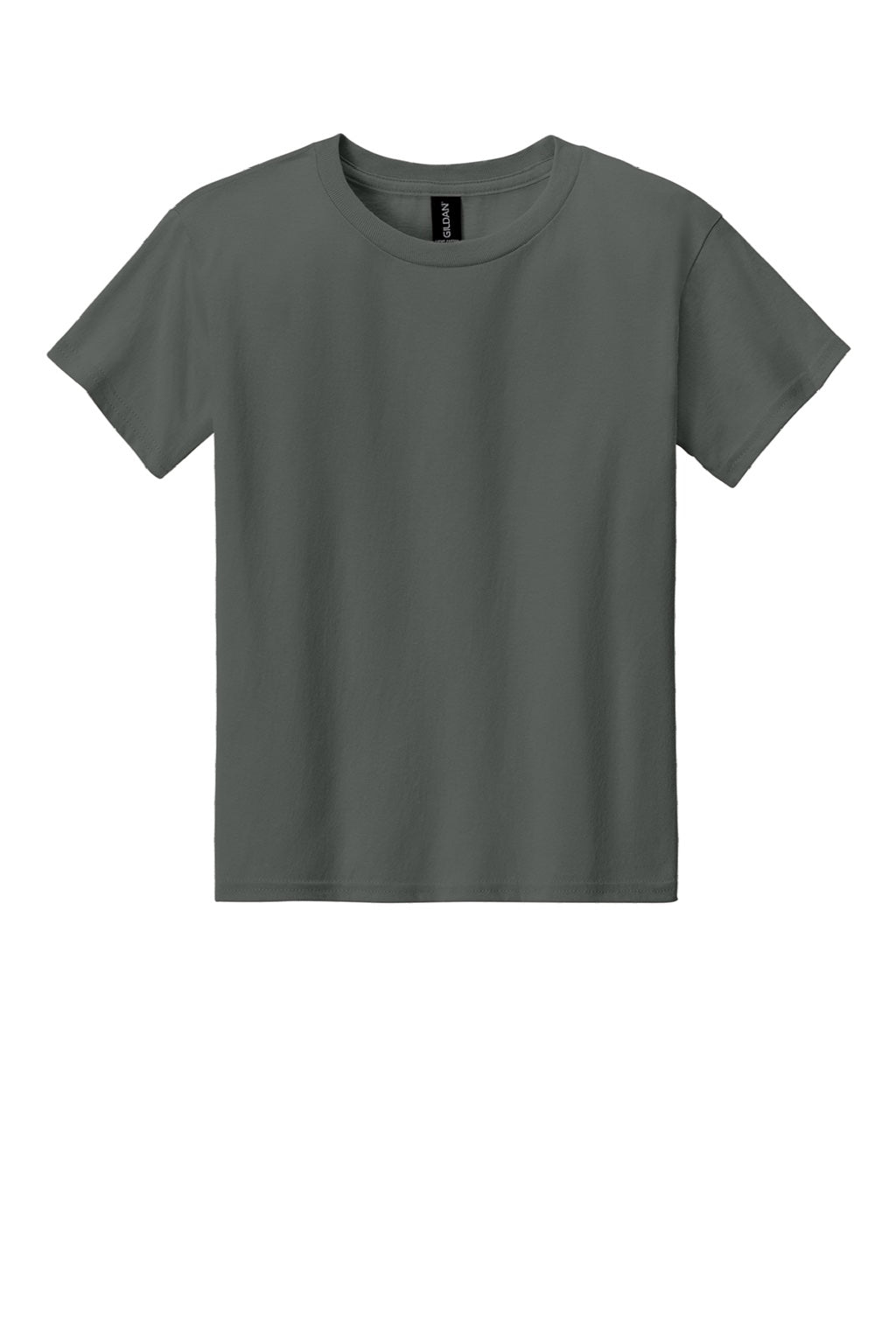 Gildan 3000B Youth Short Sleeve Crewneck T-Shirt Charcoal Grey Flat Front