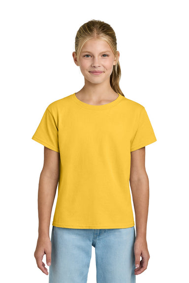 Gildan 3000B Youth Short Sleeve Crewneck T-Shirt Daisy Yellow Model Front