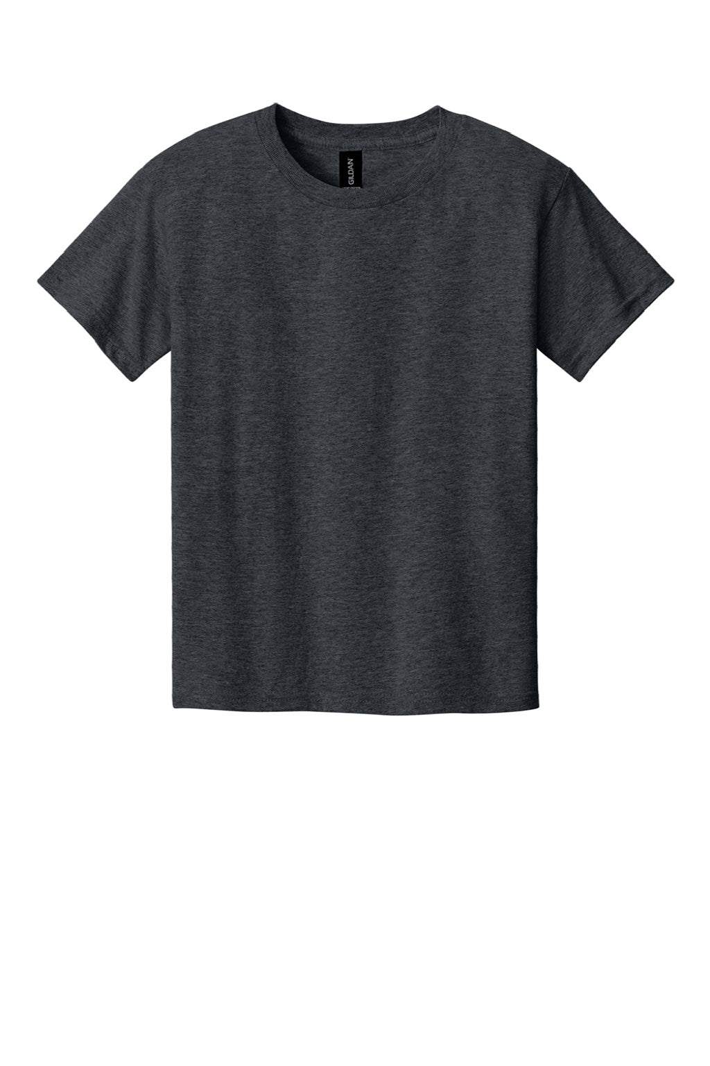 Gildan 3000B Youth Short Sleeve Crewneck T-Shirt Dark Heather Flat Front