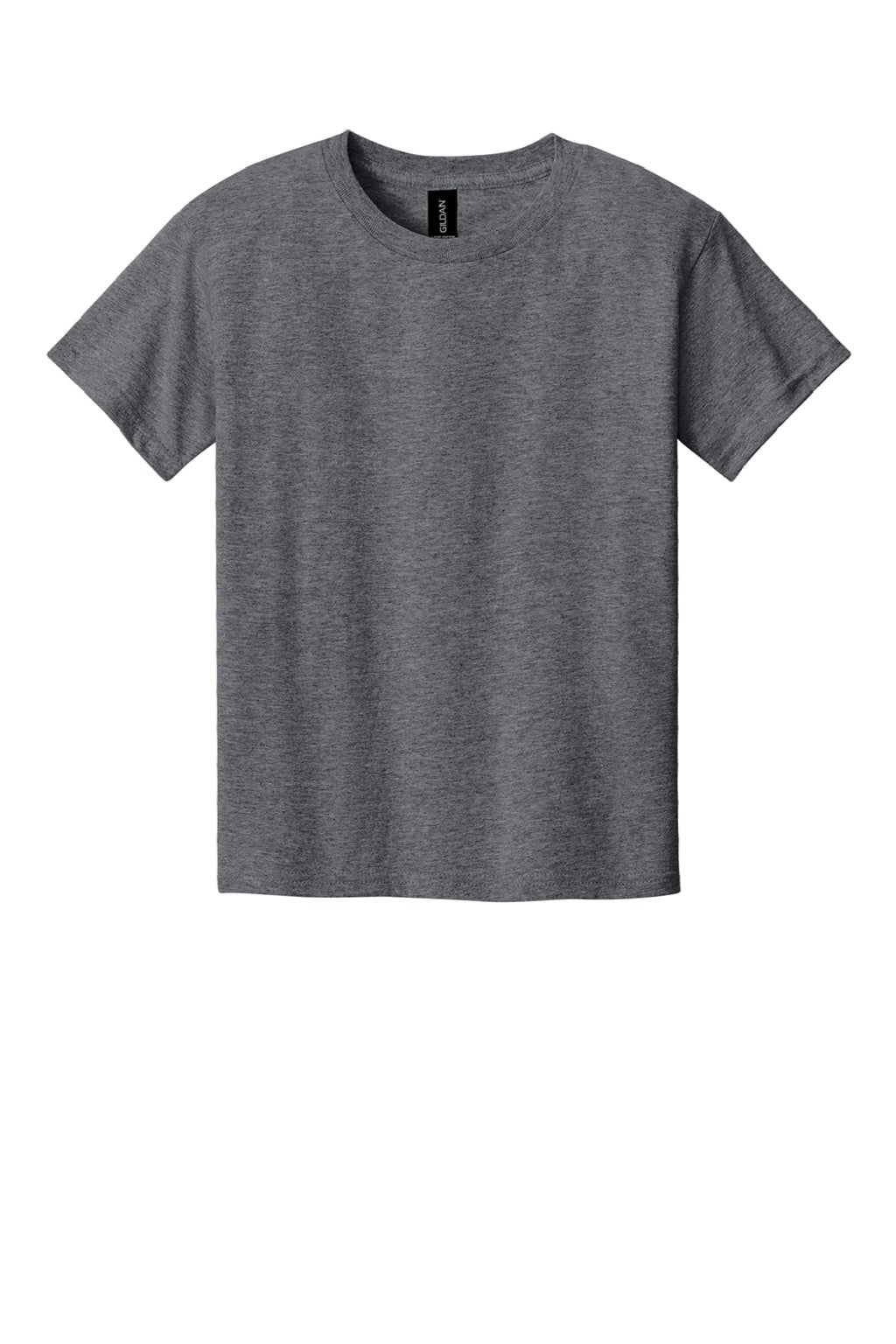 Gildan 3000B Youth Short Sleeve Crewneck T-Shirt Heather Graphite Grey Flat Front