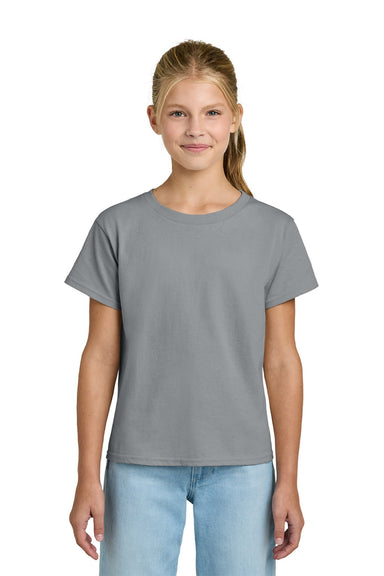 Gildan 3000B Youth Short Sleeve Crewneck T-Shirt Gravel Grey Model Front