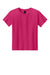 Gildan 3000B Youth Short Sleeve Crewneck T-Shirt Heliconia Pink Flat Front