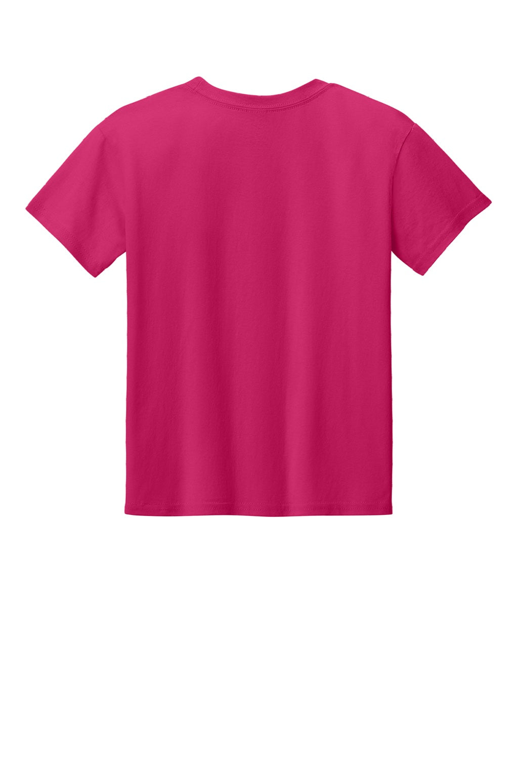 Gildan 3000B Youth Short Sleeve Crewneck T-Shirt Heliconia Pink Flat Back