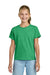 Gildan 3000B Youth Short Sleeve Crewneck T-Shirt Heather Irish Green Model Front