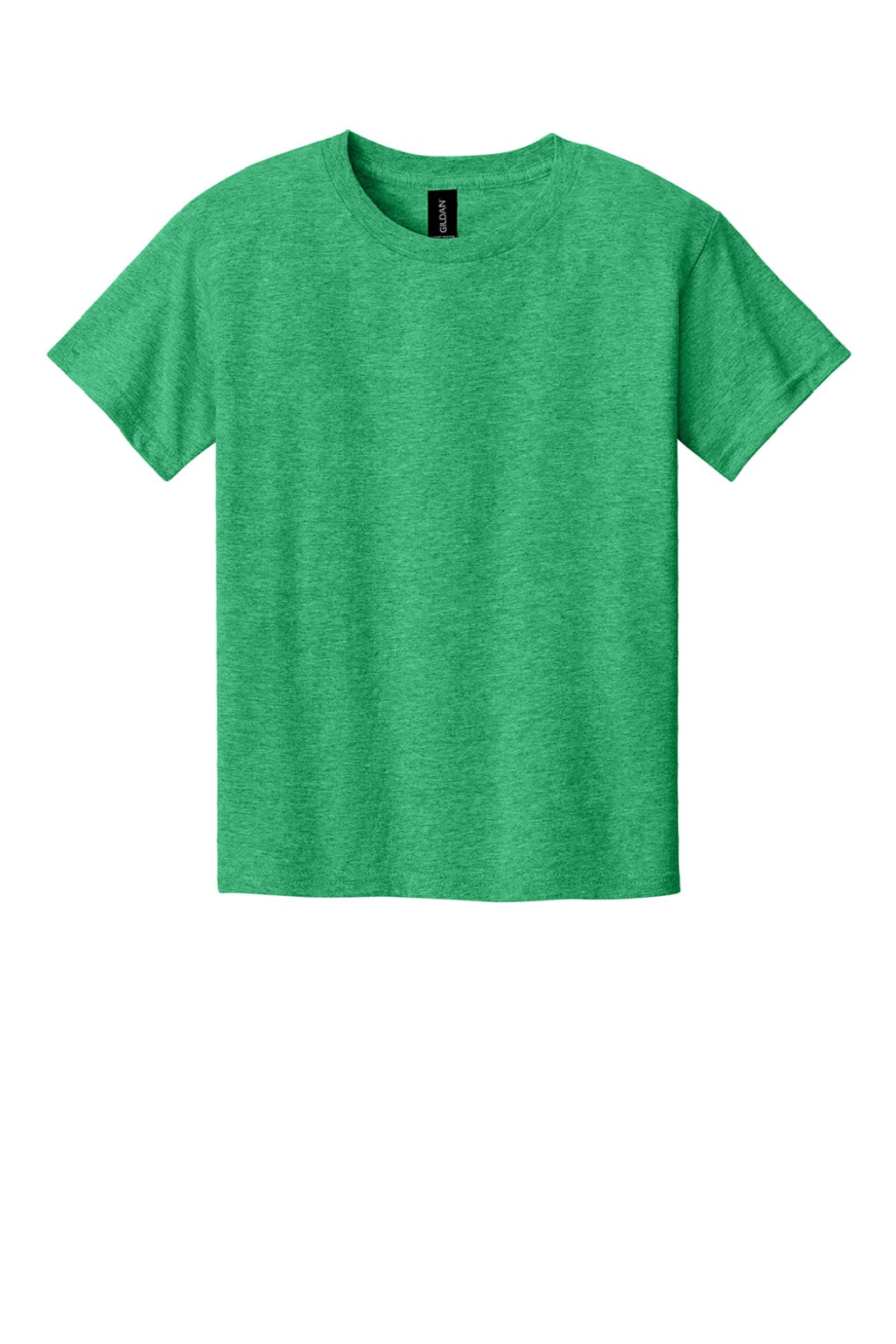Gildan 3000B Youth Short Sleeve Crewneck T-Shirt Heather Irish Green Flat Front