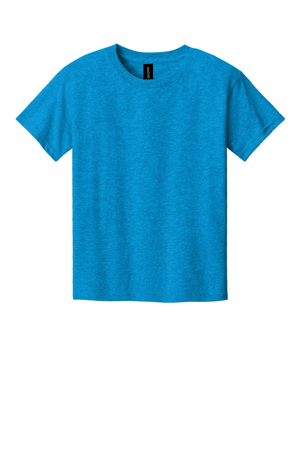 Gildan 3000B Youth Short Sleeve Crewneck T-Shirt Heather Sapphire Blue Flat Front