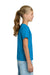 Gildan 3000B Youth Short Sleeve Crewneck T-Shirt Heather Sapphire Blue Model Side