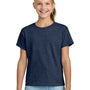 Gildan Youth Short Sleeve Crewneck T-Shirt - Heather Navy Blue