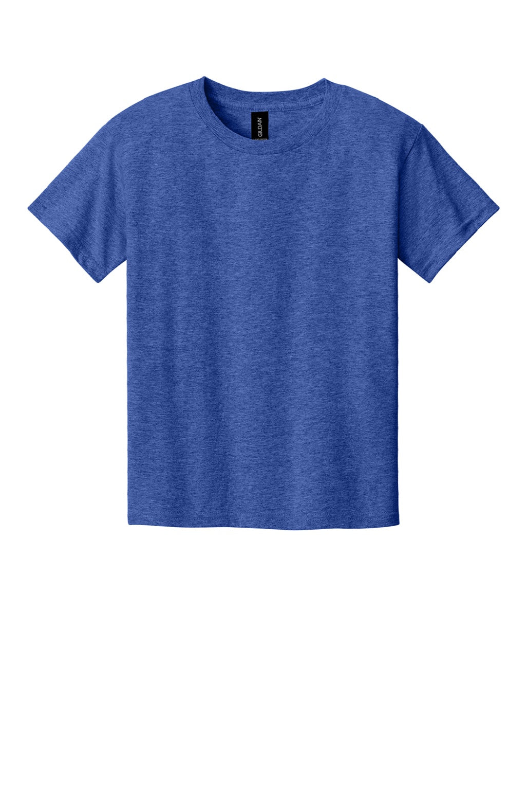 Gildan 3000B Youth Short Sleeve Crewneck T-Shirt Heather Royal Blue Flat Front