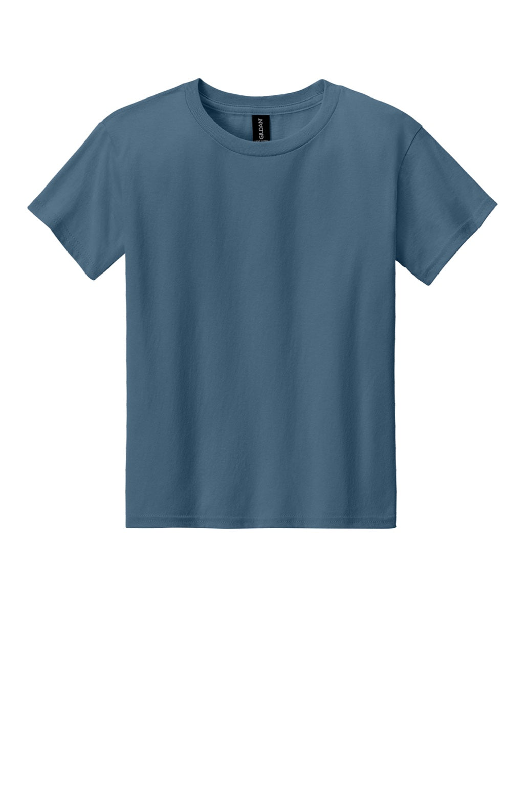 Gildan 3000B Youth Short Sleeve Crewneck T-Shirt Indigo Blue Flat Front