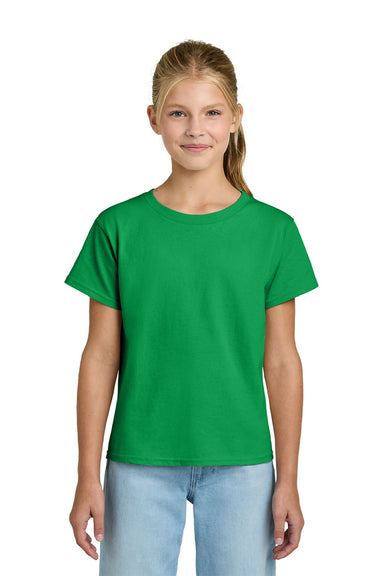 Gildan 3000B Youth Short Sleeve Crewneck T-Shirt Irish Green Model Front