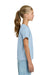 Gildan 3000B Youth Short Sleeve Crewneck T-Shirt Light Blue Model Side