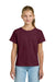 Gildan 3000B Youth Short Sleeve Crewneck T-Shirt Maroon Model Front