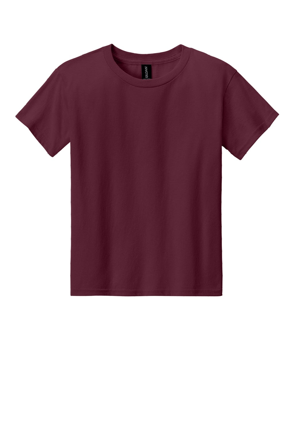 Gildan 3000B Youth Short Sleeve Crewneck T-Shirt Maroon Flat Front