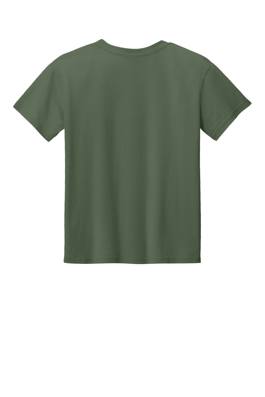 Gildan 3000B Youth Short Sleeve Crewneck T-Shirt Military Green Flat Back