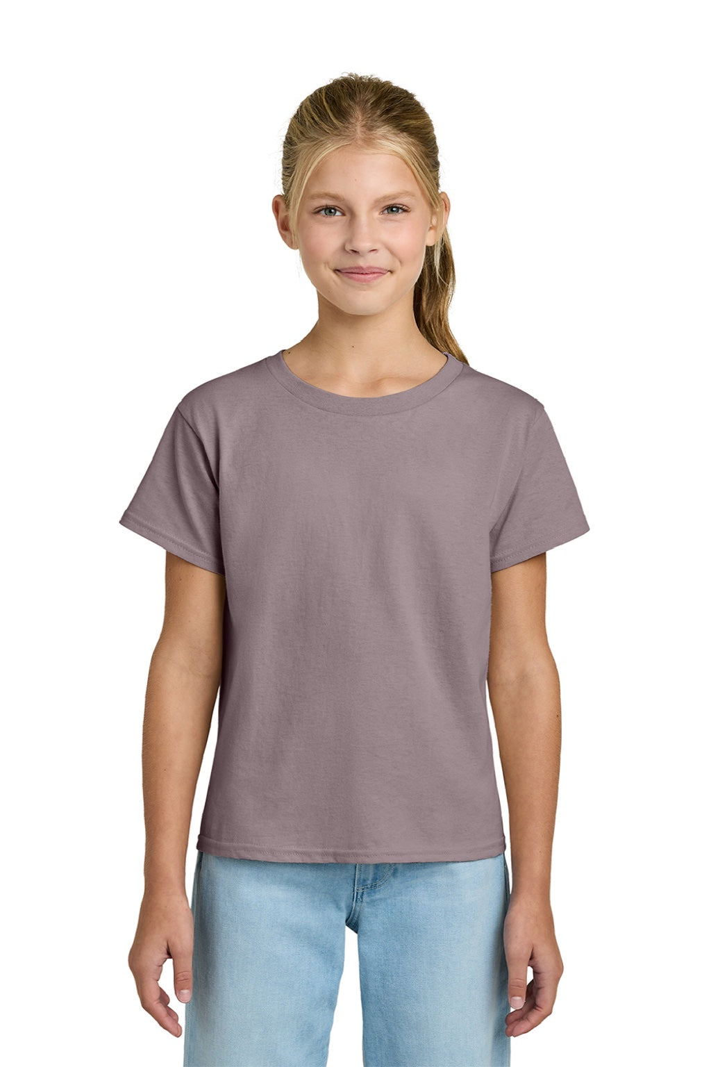 Gildan 3000B Youth Short Sleeve Crewneck T-Shirt Paragon Model Front