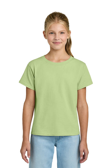 Gildan 3000B Youth Short Sleeve Crewneck T-Shirt Pistachio Green Model Front