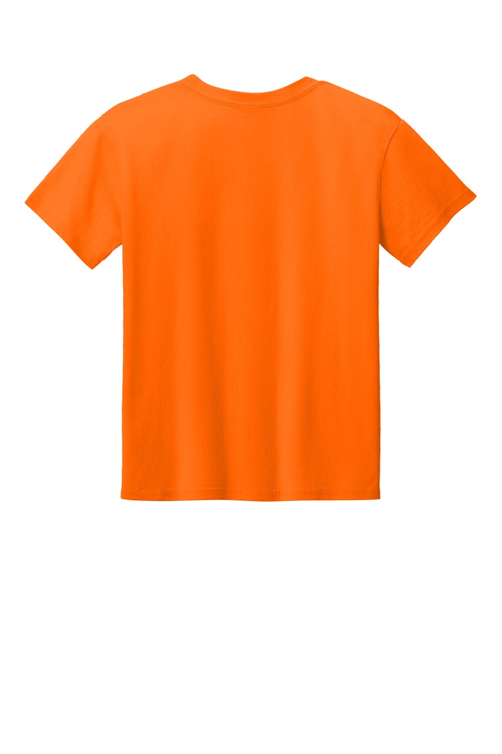 Gildan 3000B Youth Short Sleeve Crewneck T-Shirt Safety Orange Flat Back