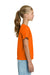 Gildan 3000B Youth Short Sleeve Crewneck T-Shirt Safety Orange Model Side