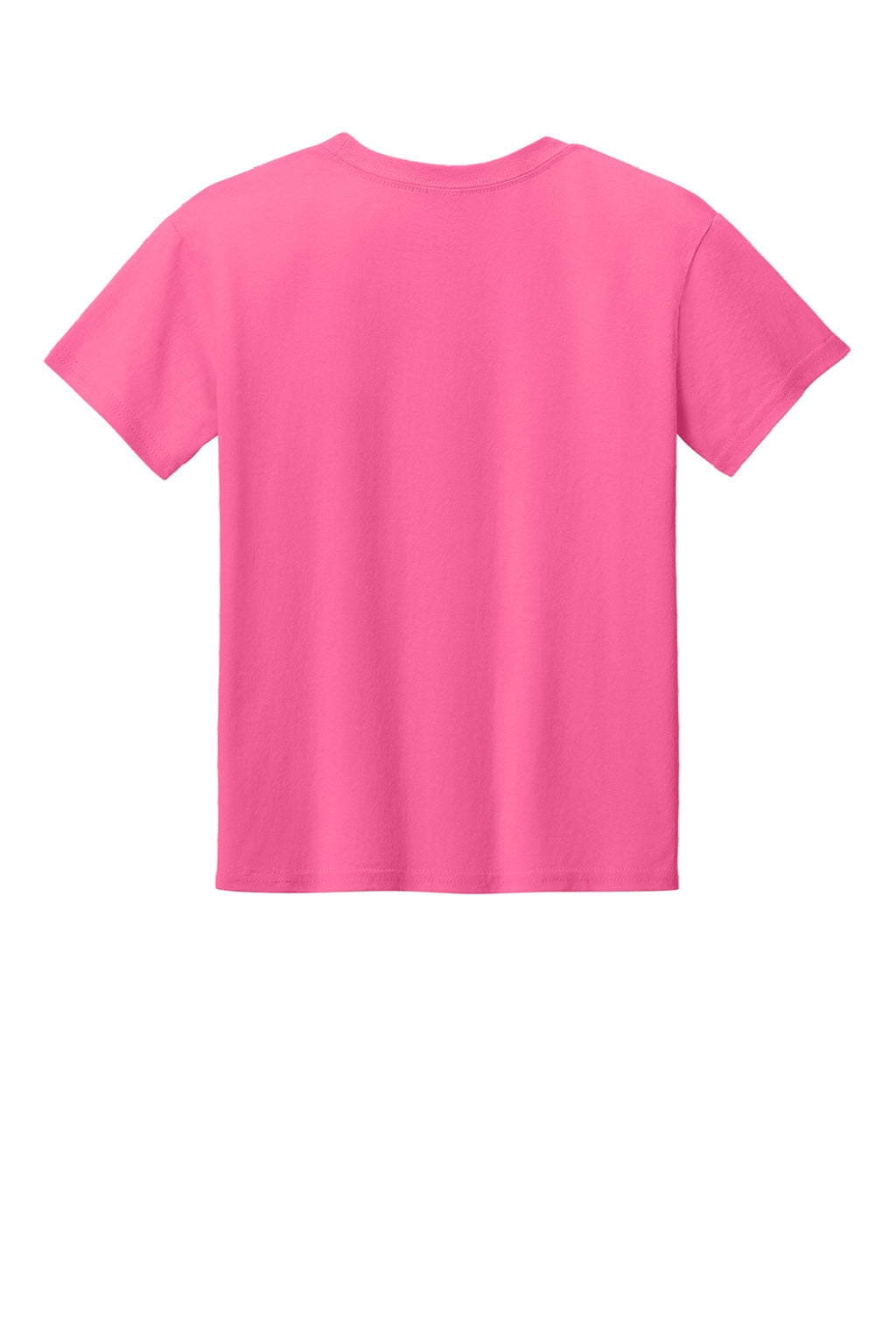 Gildan 3000B Youth Short Sleeve Crewneck T-Shirt Safety Pink Flat Back