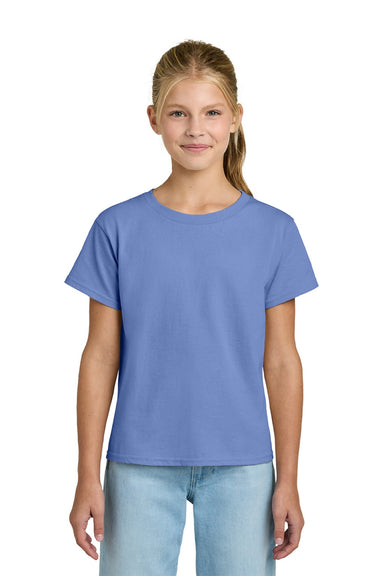 Gildan 3000B Youth Short Sleeve Crewneck T-Shirt Violet Purple Model Front