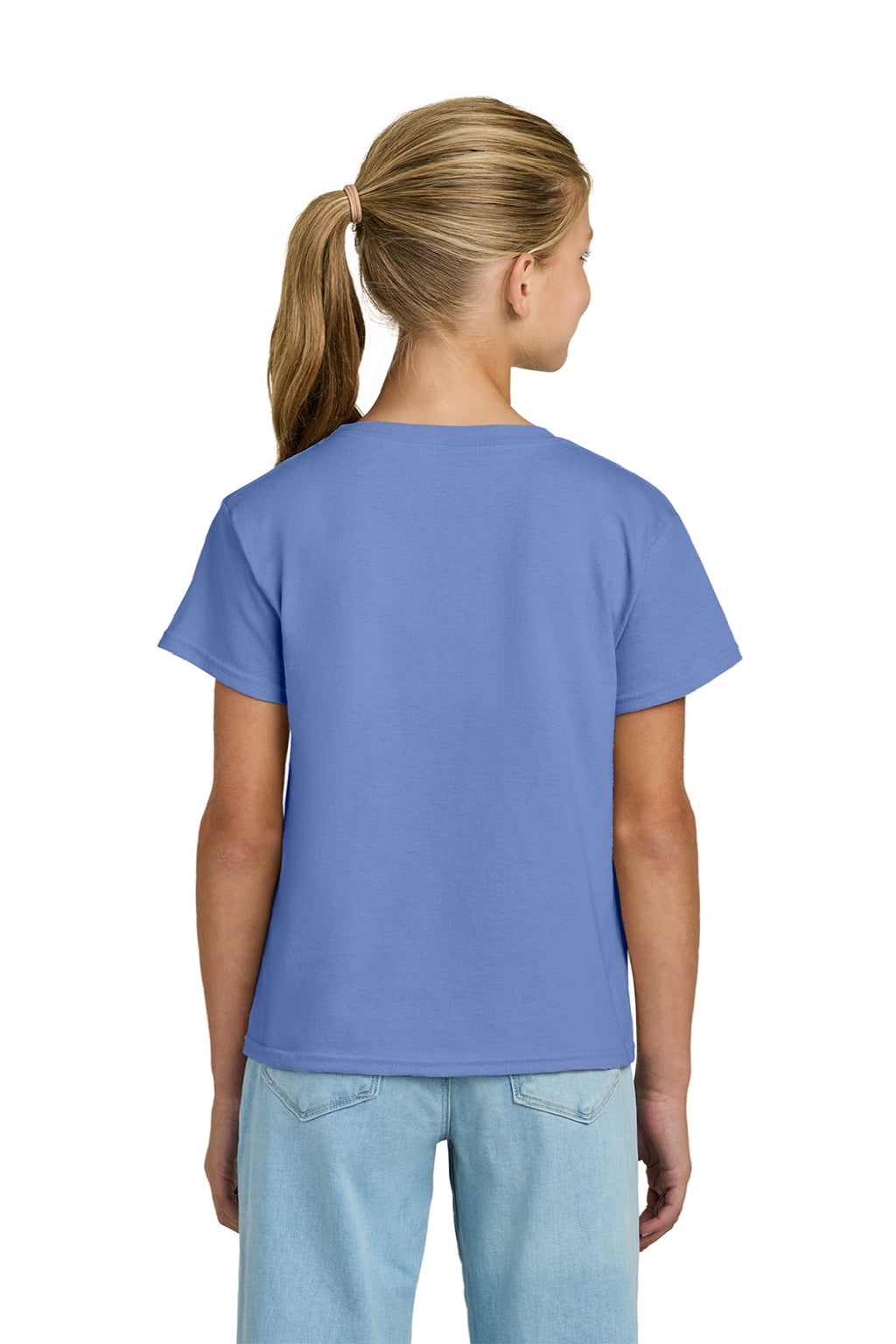Gildan 3000B Youth Short Sleeve Crewneck T-Shirt Violet Purple Model Back
