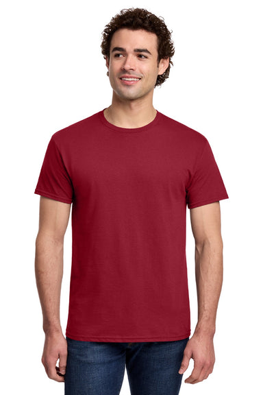 Gildan 3000 Mens Short Sleeve Crewneck T-Shirt Cherry Red Model Front