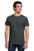Gildan 3000 Mens Short Sleeve Crewneck T-Shirt Dark Heather Grey Model Front