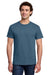 Gildan 3000 Mens Short Sleeve Crewneck T-Shirt Indigo Blue Model Front