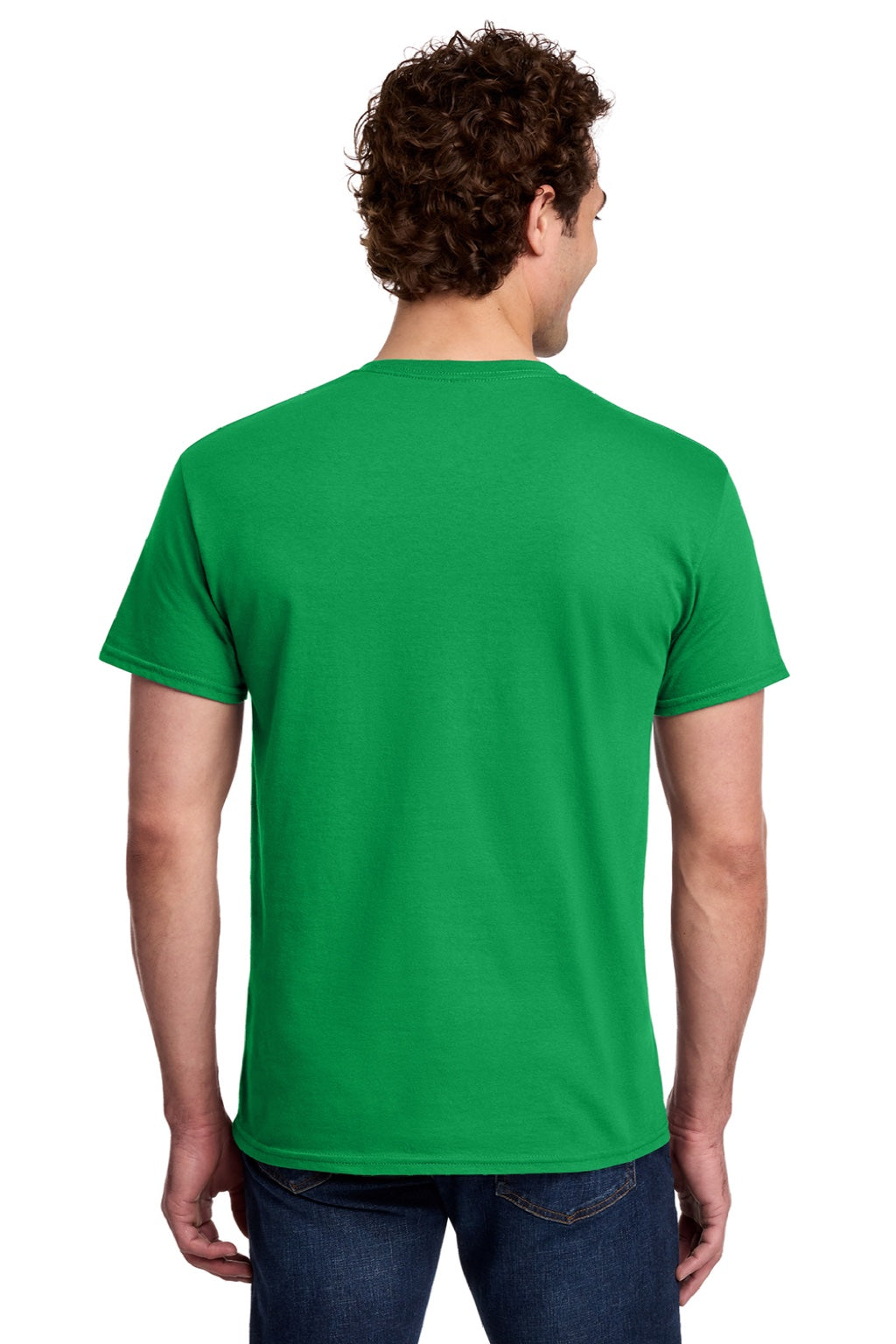 Gildan 3000 Mens Short Sleeve Crewneck T-Shirt Irish Green Model Back