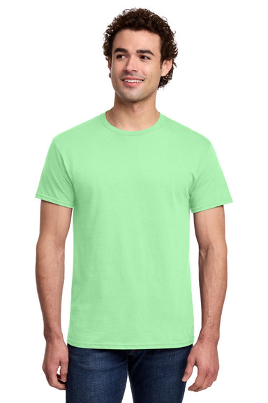 Gildan 3000 Mens Short Sleeve Crewneck T-Shirt Mint Green Model Front