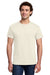 Gildan 3000 Mens Short Sleeve Crewneck T-Shirt Natural Model Front
