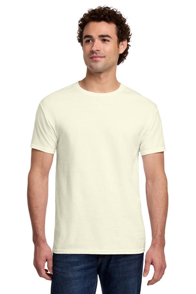 Gildan 3000 Mens Short Sleeve Crewneck T-Shirt Off White Model Front