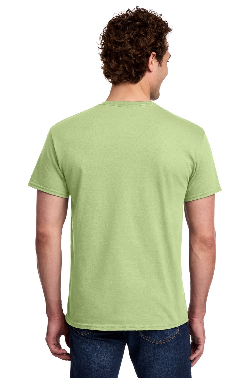 Gildan 3000 Mens Short Sleeve Crewneck T-Shirt Pistachio Green Model Back