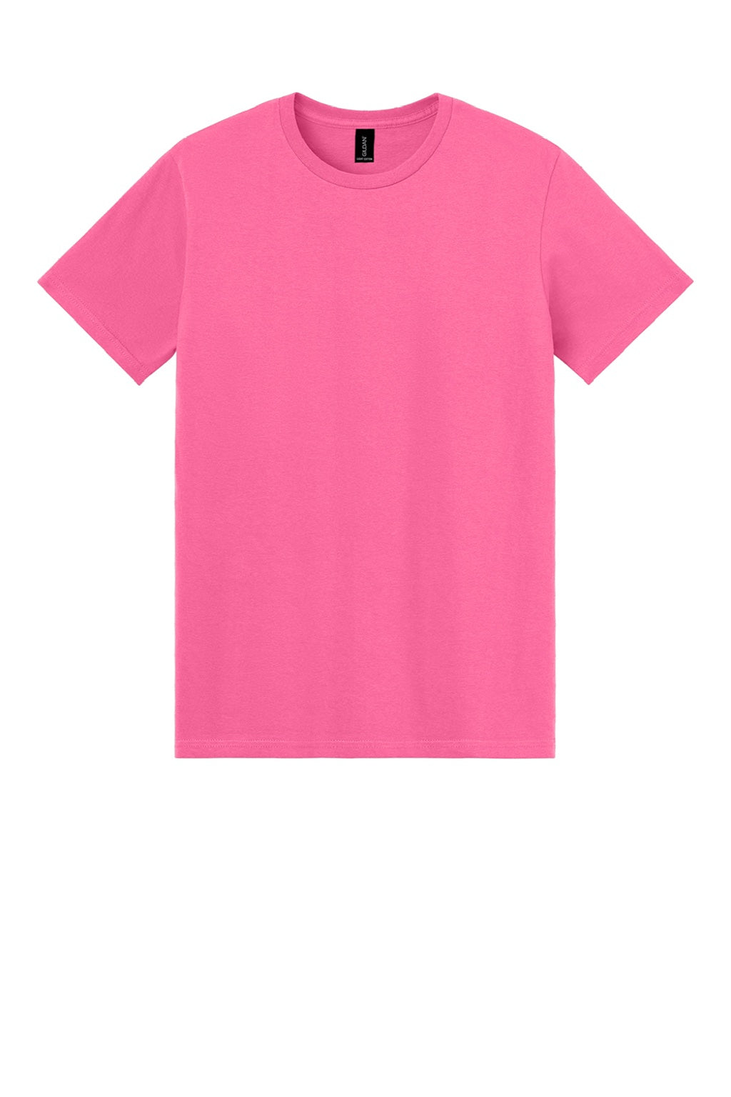 Gildan 3000 Mens Short Sleeve Crewneck T-Shirt Safety Pink Flat Front