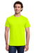Gildan 3000 Mens Short Sleeve Crewneck T-Shirt Safety Green Model Front