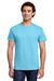 Gildan 3000 Mens Short Sleeve Crewneck T-Shirt Sky Blue Model Front