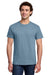 Gildan 3000 Mens Short Sleeve Crewneck T-Shirt Stone Blue Model Front