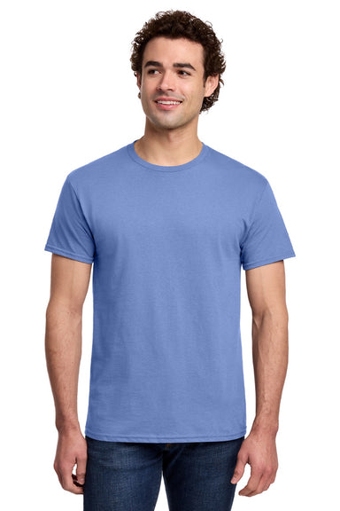 Gildan 3000 Mens Short Sleeve Crewneck T-Shirt Violet Purple Model Front
