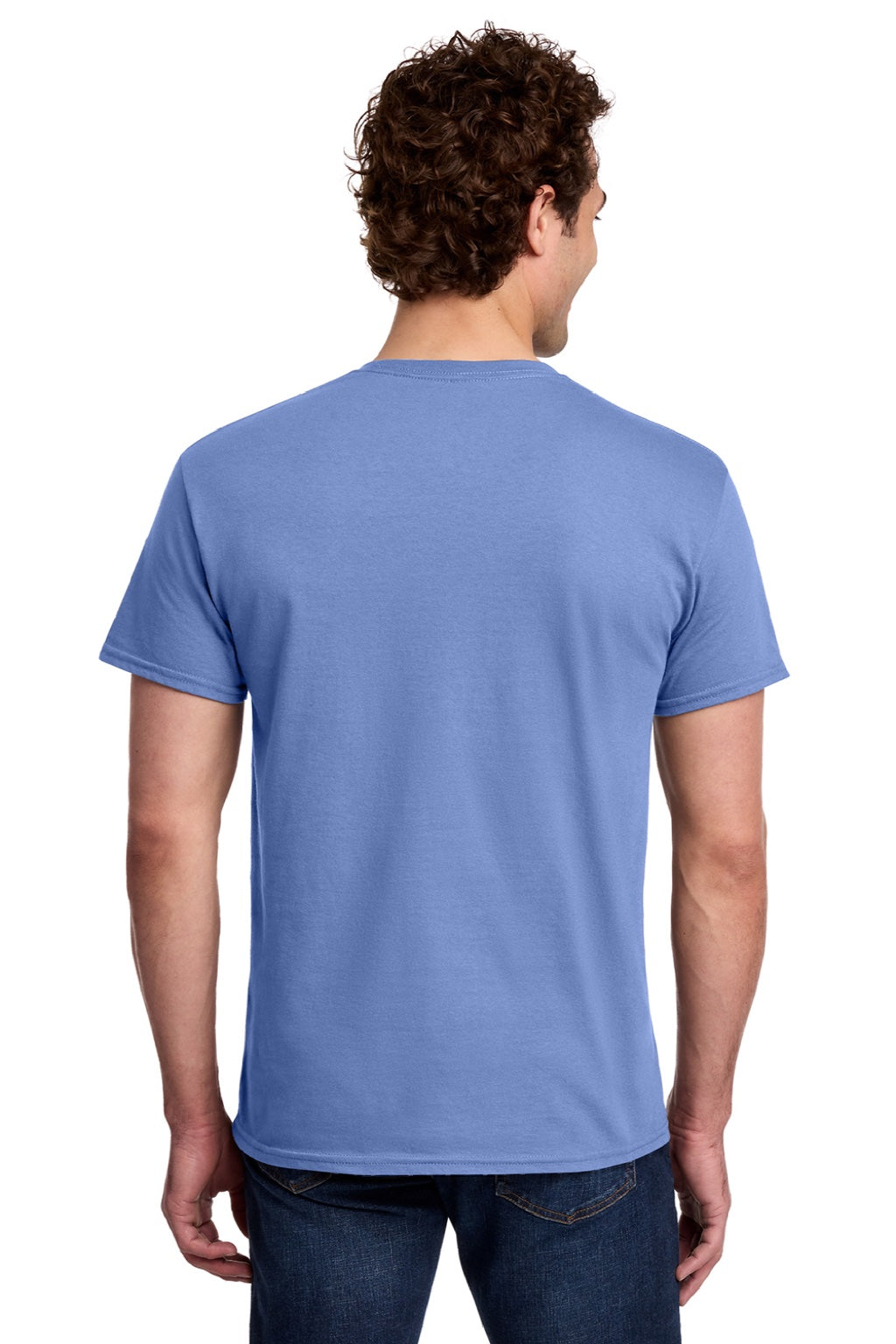 Gildan 3000 Mens Short Sleeve Crewneck T-Shirt Violet Purple Model Back