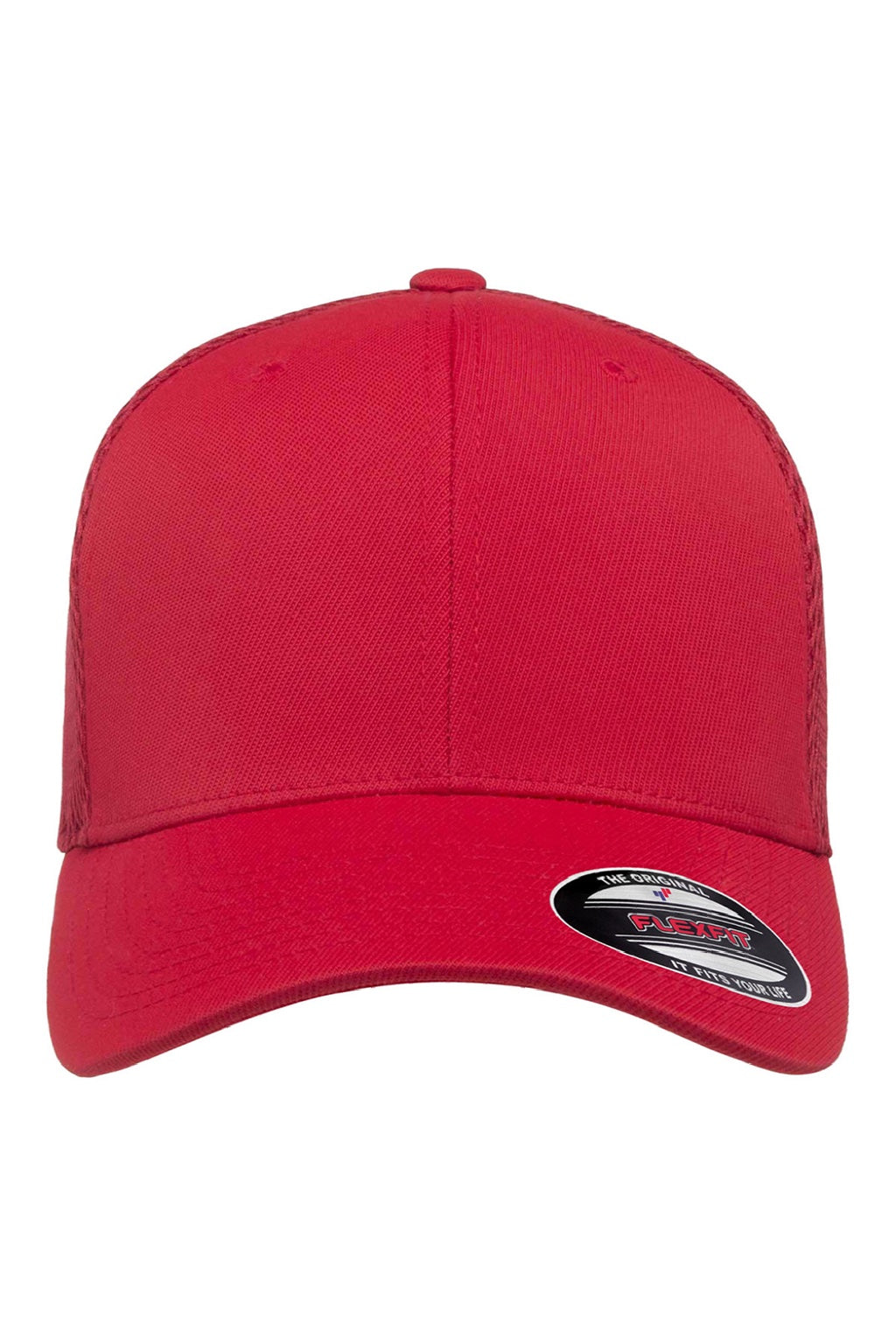 Flexfit Hats 6533 Mens Stretch Fit Hat Red Flat Front