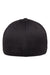 Flexfit Hats 6533 Mens Stretch Fit Hat Black Flat Back