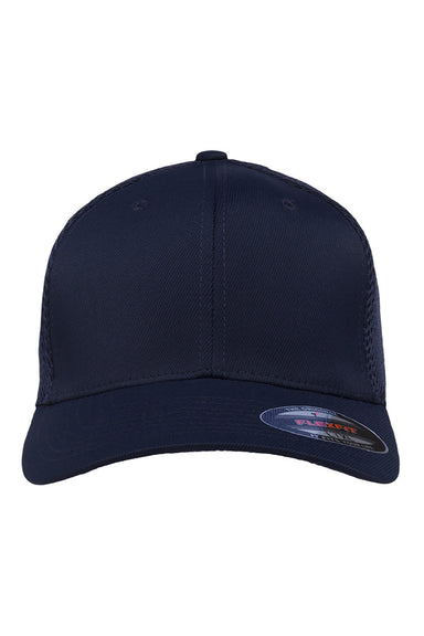Flexfit Hats 6533 Mens Stretch Fit Hat Navy Blue Flat Front