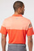 Adidas A213 Mens 3 Stripes Heathered Colorblock Short Sleeve Polo Shirt Blaze Orange/Vista Grey Model Back