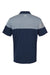Adidas A213 Mens 3 Stripes Heathered Colorblock Short Sleeve Polo Shirt Collegiate Navy Blue/Mid Grey Flat Back