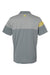 Adidas A213 Mens 3 Stripes Heathered Colorblock Short Sleeve Polo Shirt Vista Grey/Yellow Flat Back