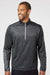 Adidas A284 Mens Heathered 1/4 Zip Pullover Heather Black/Mid Grey Model Front