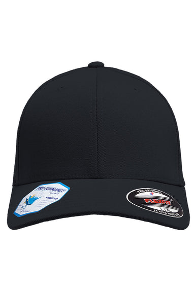 Flexfit Hats 6580 Mens Moisture Wicking Stretch Fit Hat Dark Navy Blue Flat Front