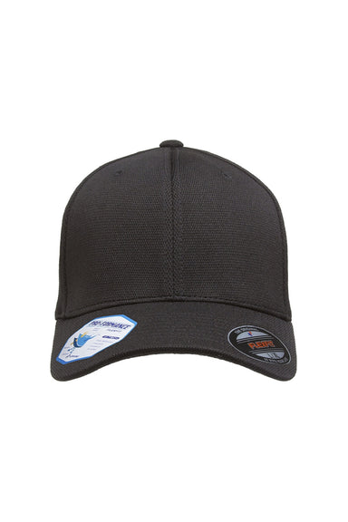 Flexfit Hats 6597 Mens Cool & Dry Moisture Wicking Stretch Fit Hat Black Flat Front